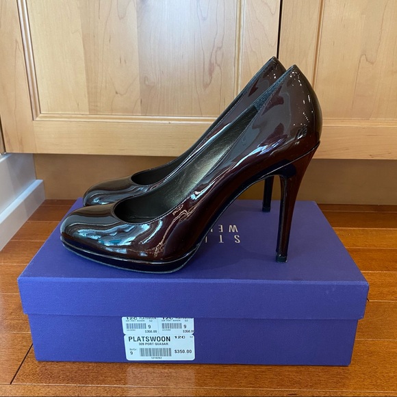 Stuart Weitzman Platswoon Platform Pump in Port - Picture 7 of 11